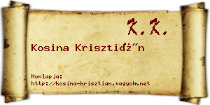 Kosina Krisztián névjegykártya
